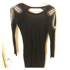 Stunning bead work night out black dress